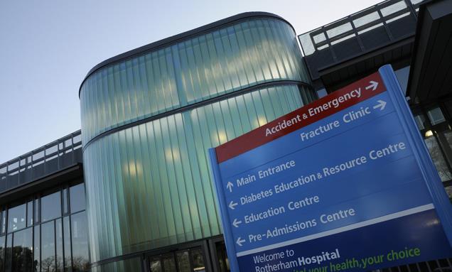Main entrance of Rotherham hospital